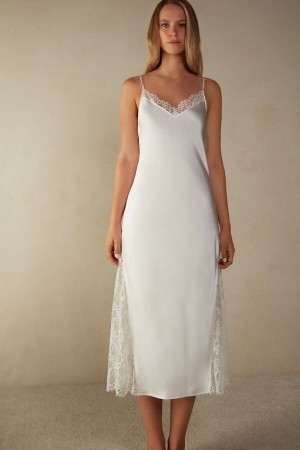 Bielizna Intimissimi Eternal Love Silk Long Slip Damskie Białe | PL4125CE