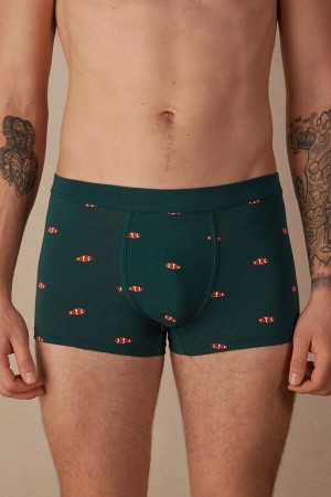 Boxer Intimissimi Clownfish in Stretch Supima® Bawełniane Męskie Ciemny Zielone | PL3405GL