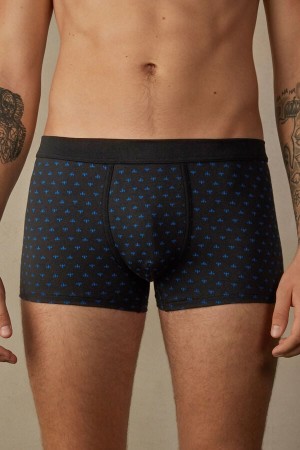 Boxer Intimissimi Lily in Stretch Supima® Bawełniane Męskie Czarne | PL3450XF