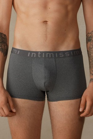 Boxer Intimissimi Microfiber Logo Shorts Męskie Jasny Szare | PL3483FM