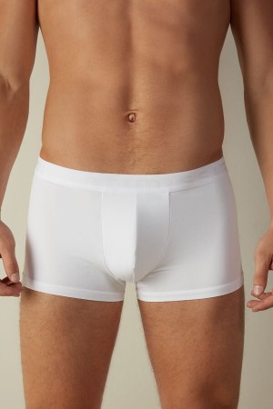 Boxer Intimissimi Microfiber Logo Shorts Męskie Białe | PL3471QZ