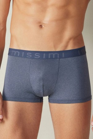 Boxer Intimissimi Microfiber Logo Shorts Męskie Niebieskie | PL3463OR