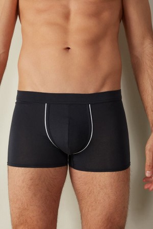 Boxer Intimissimi Natural Fresh Supima® Bawełniane Męskie Niebieskie Białe | PL3457GL