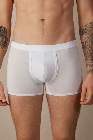 Boxer Intimissimi Natural Fresh Supima® Bawełniane Męskie Białe | PL3426SO