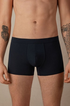 Boxer Intimissimi Natural Fresh Supima® Bawełniane Męskie Niebieskie | PL3425DN