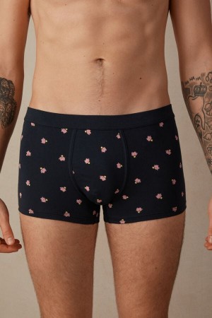 Boxer Intimissimi Piggy Bank in Stretch Supima® Bawełniane Męskie Niebieskie | PL3400LH