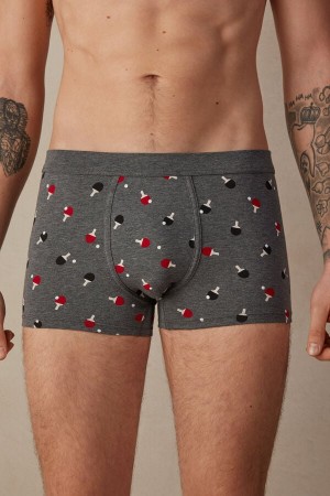Boxer Intimissimi Ping Pong in Stretch Supima® Bawełniane Męskie Jasny Szare | PL3396VD