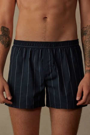 Boxer Intimissimi Print Detailed Męskie Niebieskie | PL3452LH