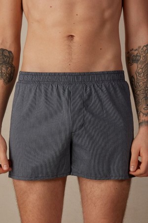 Boxer Intimissimi Print Detailed Męskie Niebieskie | PL3432DN