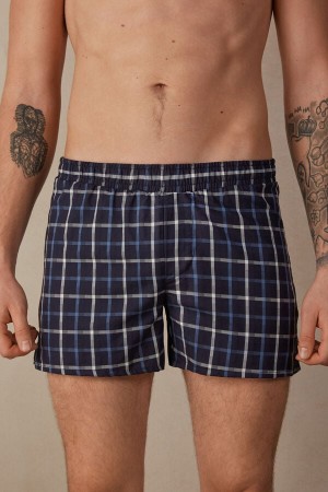 Boxer Intimissimi Print Detailed Męskie Niebieskie | PL3431FM