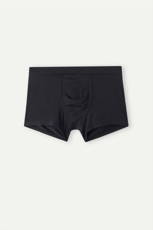 Boxer Intimissimi Push-up in Stretch Bawełniane Męskie Czarne | PL3481HK