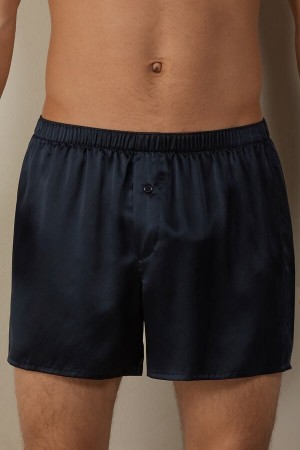 Boxer Intimissimi Silk Męskie Niebieskie | PL3448VD