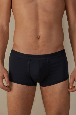 Boxer Intimissimi Stretch Supima® Bawełniane Shorts with Logo Detail Męskie Niebieskie | PL3419QZ