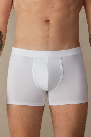 Boxer Intimissimi Supima® Bawełniane Loose Fit Męskie Białe | PL3438UT