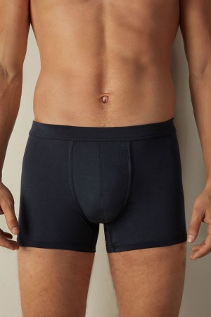 Boxer Intimissimi Supima® Bawełniane Loose Fit Męskie Niebieskie | PL3422HK