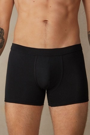 Boxer Intimissimi Supima® Bawełniane Loose Fit Męskie Czarne | PL3421NB