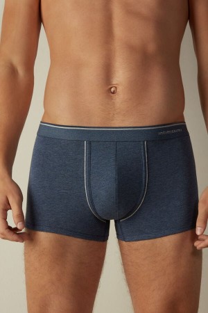 Boxer Intimissimi Supima® Bawełniane Męskie Niebieskie Głęboka Szare | PL3476FM