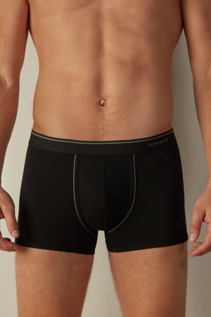 Boxer Intimissimi Supima® Bawełniane Męskie Czarne Jasny Szare | PL3459DN