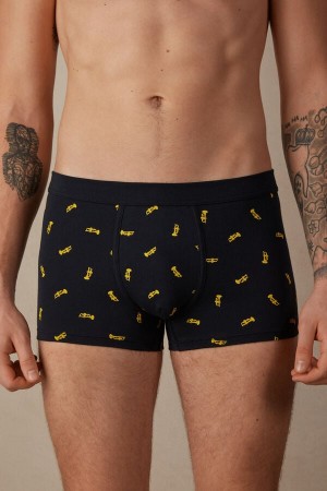 Boxer Intimissimi Trumpet Stretch Supima® Bawełniane Męskie Niebieskie | PL3417EX