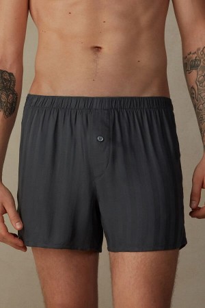 Boxer Intimissimi Woven Modal Męskie Szare | PL3447BC