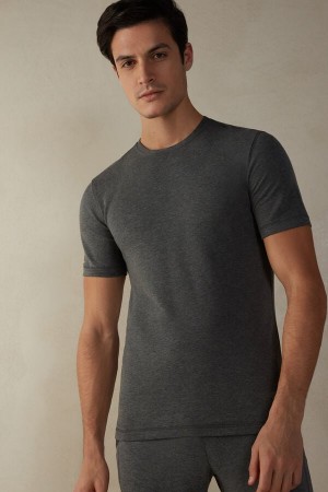 Koszulki Intimissimi Krótkie-Sleeve Modal-Cashmere Męskie Jasny Szare | PL3054AP
