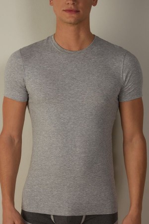 Koszulki Intimissimi in Stretch Supima® Bawełniane Męskie Głęboka Szare | PL3044ZG