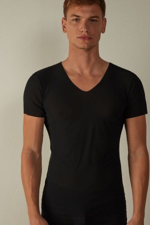 Koszulki Intimissimi seamless Micromesh Męskie Czarne | PL3068GL