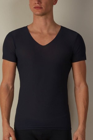 Koszulki Intimissimi seamless Micromesh Męskie Niebieskie | PL3038MA