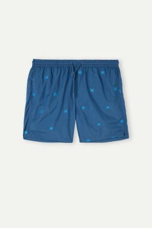 Kąpielówki Intimissimi Embroidered Crab Męskie Niebieskie | PL3310SO