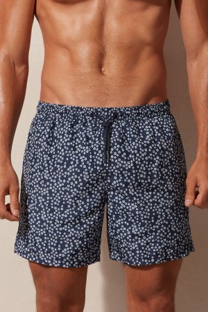Kąpielówki Intimissimi Micro Flower Print Męskie Niebieskie | PL3318RW