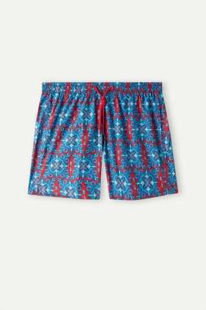 Kąpielówki Intimissimi Red Moroccan Print Męskie Czerwone | PL3306HK