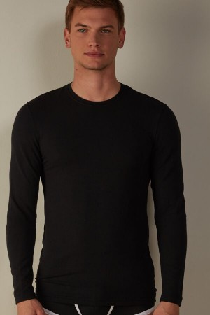 Long Sleeve Intimissimi Modal-Cashmere Top Męskie Czarne | PL3123DN