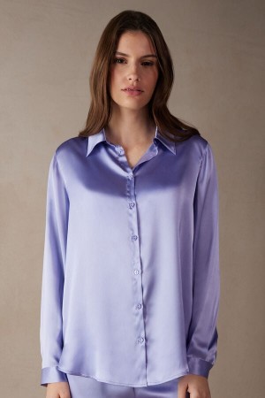 Long Sleeve Intimissimi Silk Shirt Damskie Lawenda | PL4222EX