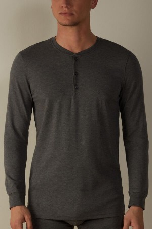 Long Sleeve Intimissimi Supima Interlock Top Męskie Jasny Szare | PL3126PQ