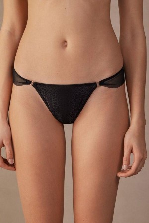 Majtki Intimissimi Cool Minimal Brazilian Damskie Czarne | PL3577NB