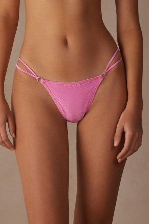 Majtki Intimissimi Cool Minimal String Stringi Damskie Różowe | PL3815ZG