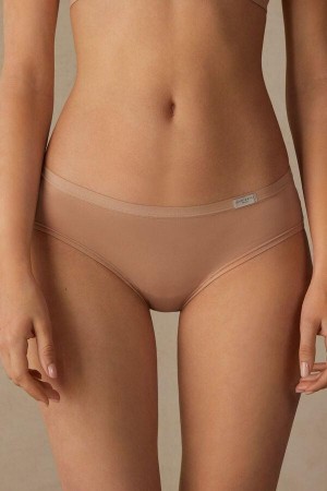 Majtki Intimissimi Cozy in Bawełniane Damskie Beżowe | PL3658XF