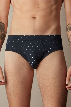 Majtki Intimissimi Dotted in Stretch Supima® Bawełniane Męskie Niebieskie | PL3338AP