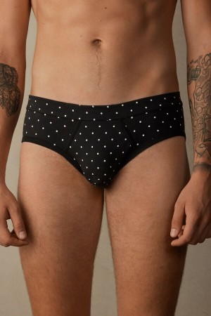 Majtki Intimissimi Dotted in Stretch Supima® Bawełniane Męskie Czarne | PL3335FM