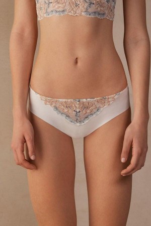 Majtki Intimissimi Ephemeral Beauty Seamless Bawełniane Damskie Białe | PL3706NB