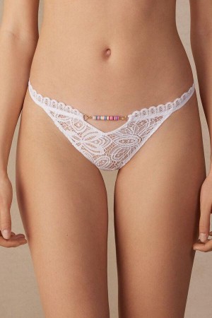 Majtki Intimissimi Hot Summer Days String Damskie Białe | PL3707BC