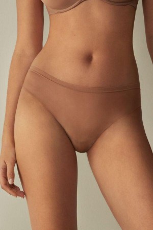 Majtki Intimissimi Invisible Touch Brazilian Damskie Beżowe | PL3506JJ