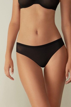 Majtki Intimissimi Invisible Touch Brazilian Damskie Czarne | PL3505KI
