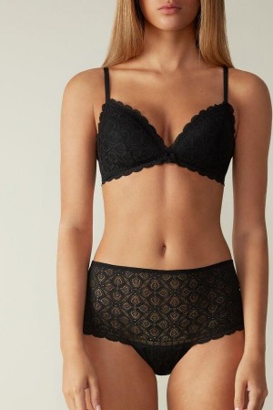 Majtki Intimissimi Koronkowe Hipster Damskie Czarne | PL3733NB