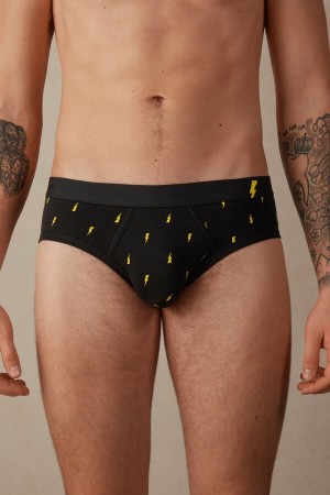 Majtki Intimissimi Lightning Bolt in Stretch Supima® Bawełniane Męskie Czarne | PL3334GL