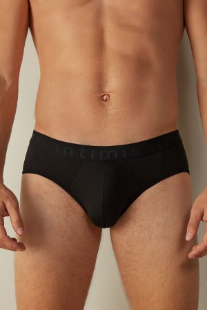 Majtki Intimissimi Microfiber with Logo Detail Męskie Czarne | PL3386UT