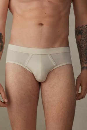 Majtki Intimissimi Natural Fresh Supima® Bawełniane Męskie Beżowe | PL3358OR