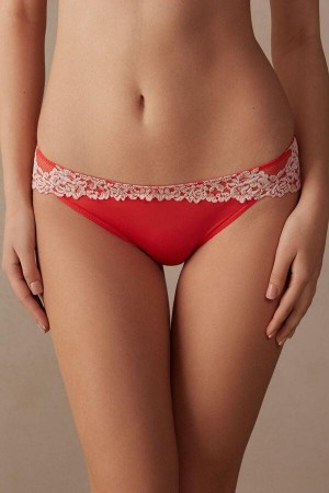 Majtki Intimissimi Pretty Flowers Damskie Jasny Czerwone Białe | PL3700TV