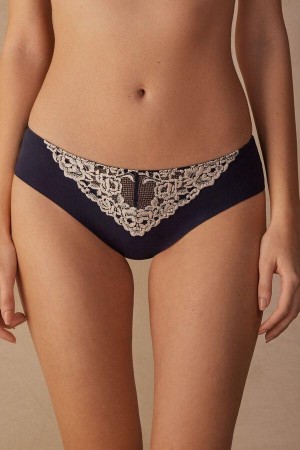 Majtki Intimissimi Pretty Flowers Seamless Bawełniane Damskie Jasny Niebieskie Głęboka Żółte | PL3640DN