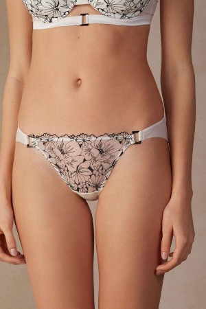Majtki Intimissimi Pure Joy Damskie Białe Czarne | PL3698UT